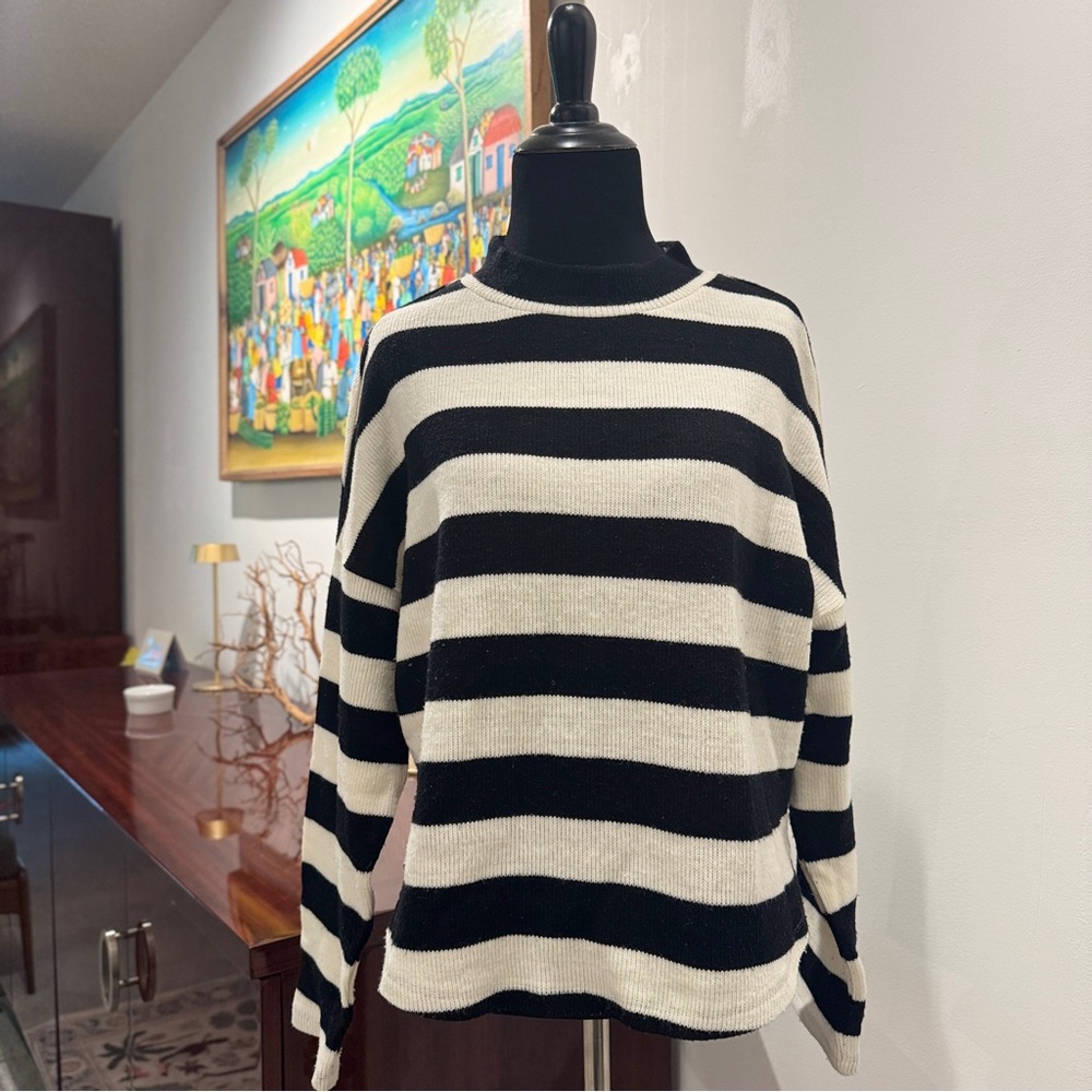 Socialite Black and White Striped Sweater